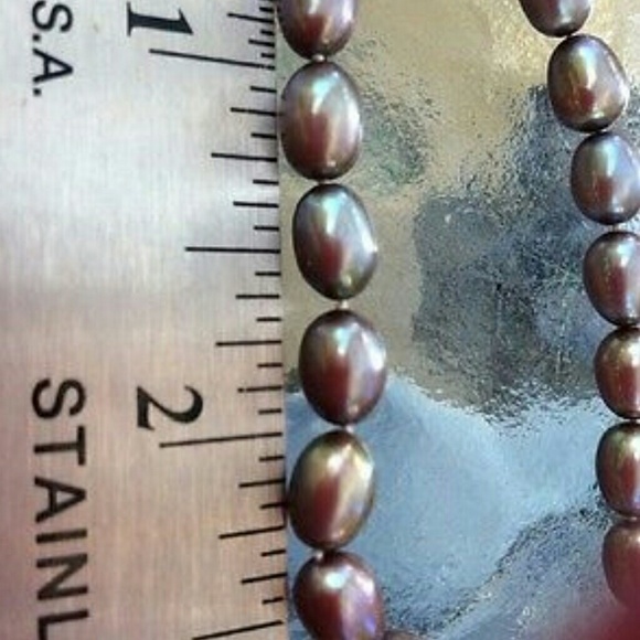 πTahitian Pearl necklace 18k White Gold π - Picture 4 of 4